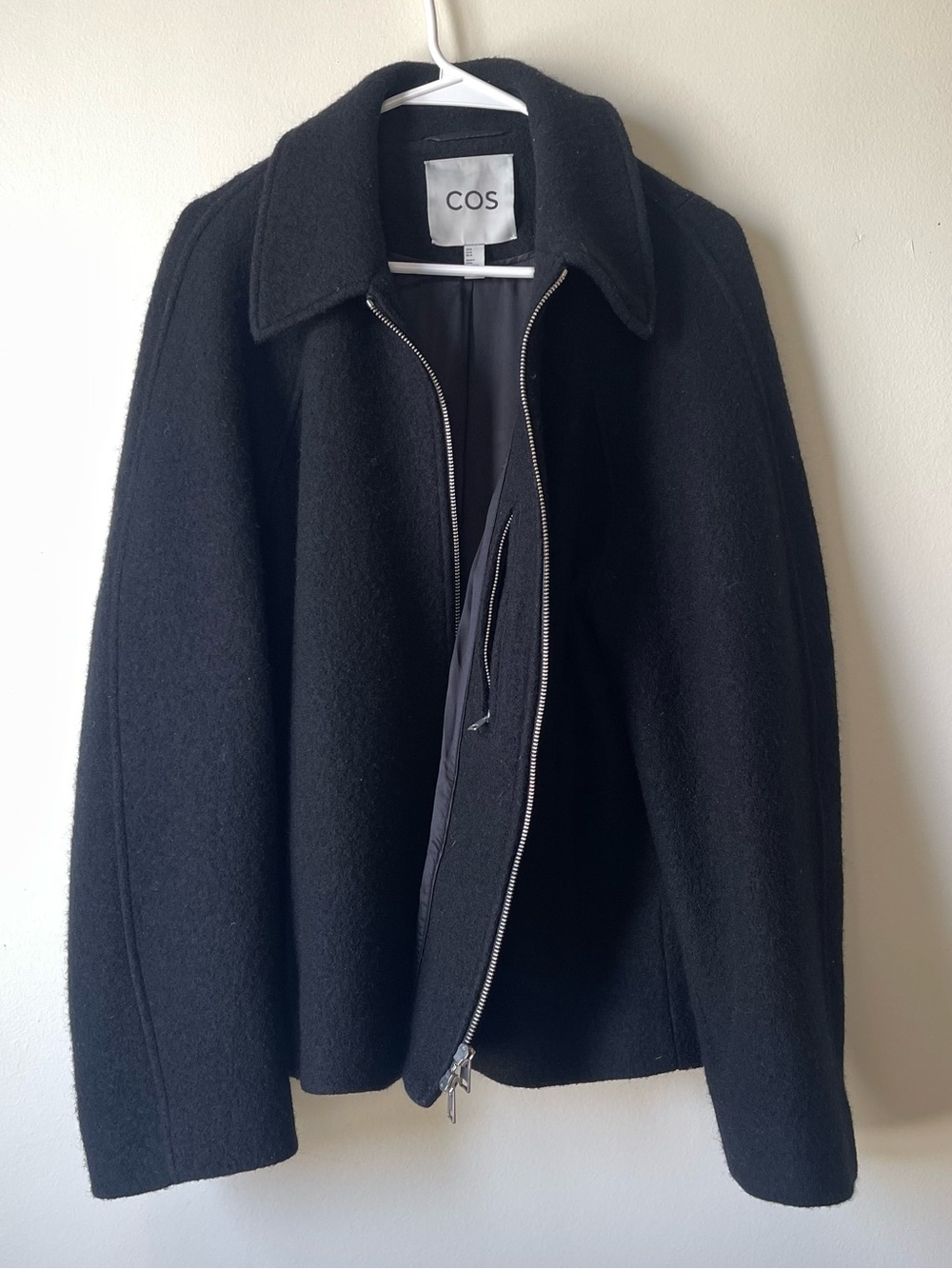 COS Men's Black Wool Zip Jacket Size Medium - Picture 2 of 7